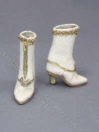 (image for) White Leather and Gold Boots by Judith Blondell