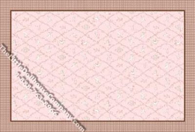 (image for) Dollhouse Scale Model Pink Lauren Trellis Rug