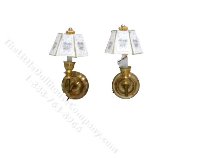 (image for) Miniature Brass and Floral Sconces for Dollhouses