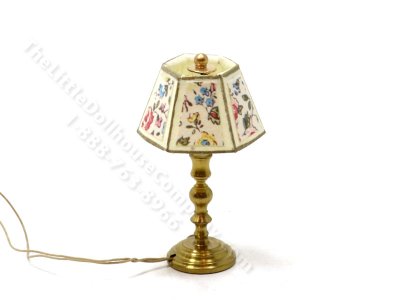(image for) Miniature 12v Medium Table Lamp for Dollhouses - Flowers