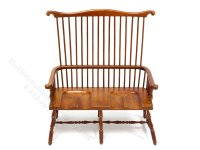 (image for) Miniature Country Style Windsor Walnut Settee for Dollhouses