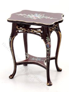 (image for) Miniature Floral Side Table for Dollhouses