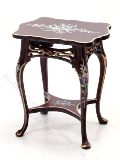 (image for) Miniature Floral Side Table for Dollhouses