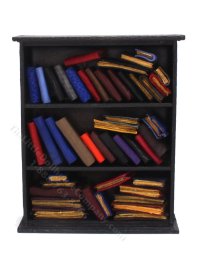 (image for) Miniature Filled Black Bookcase