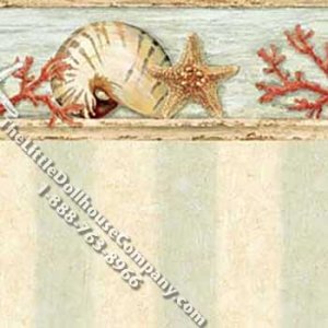 (image for) Coral & Starfish Pattern Miniature Wallpaper for Dollhouses