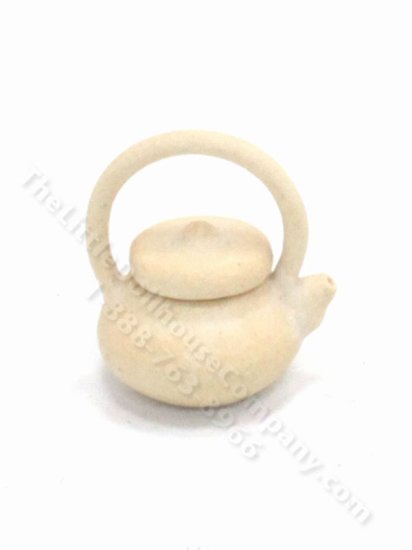 (image for) Miniature Handmade Cream Chinese Teapot for Dollhouses