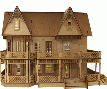 (image for) Assembled Victorian Gingerbread Farmhouse