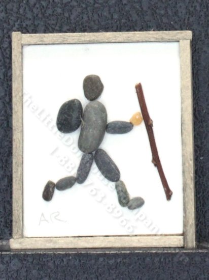(image for) Dollhouse Miniature Hiker Pebble Art by Amy Robinson