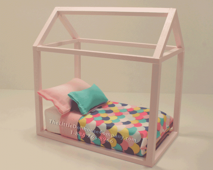 (image for) Dollhouse Miniature Modern Pink Mermaid Children's Bed