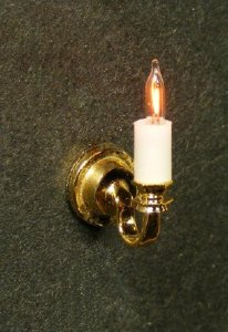 (image for) Dollhouse 1/2 Scale Model 12v Single-Candle Wall Sconce