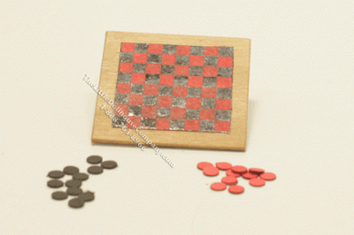(image for) Dollhouse Miniature Checker Board Game by Amy Robinson