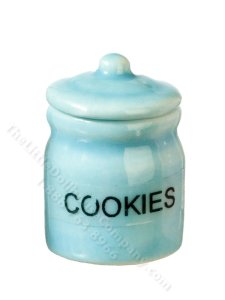 (image for) Miniature Blue Cookie Jar for Dollhouses