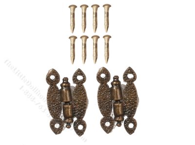 (image for) Miniature Antique Brass Hinges w/Nails