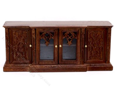 (image for) Miniature Carved Walnut Buffet for Dollhouses