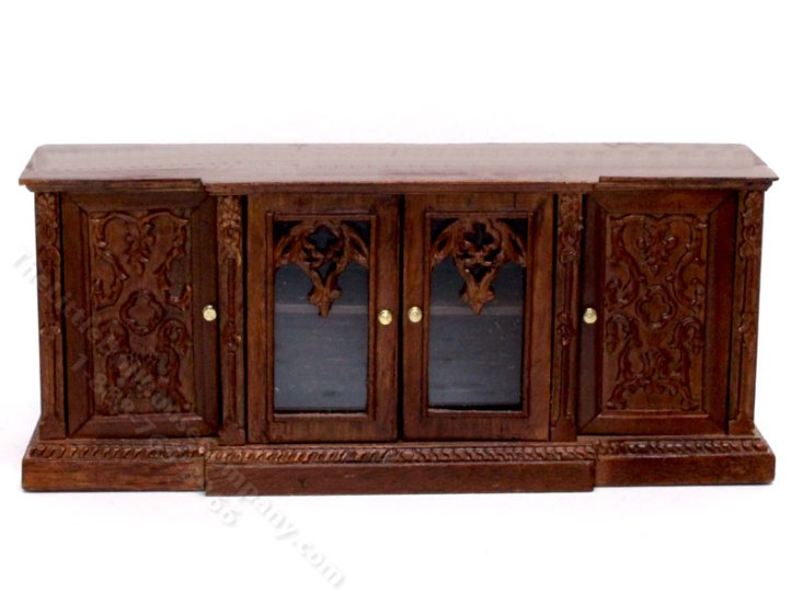 (image for) Miniature Carved Walnut Buffet for Dollhouses