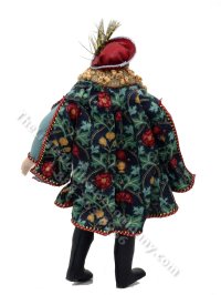 (image for) Miniature Handcrafted Vintage Tudor Man Doll in Green and Red
