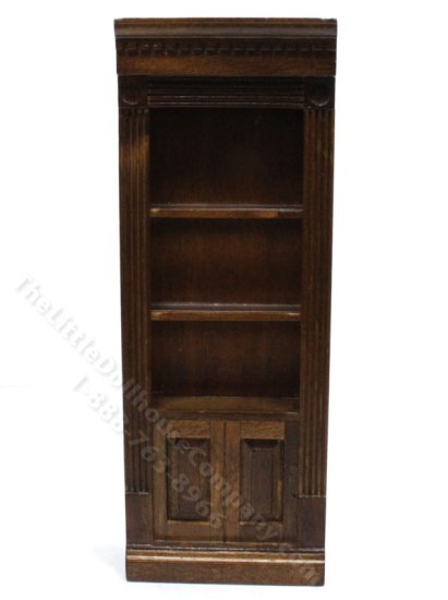 (image for) Miniature Walnut Finish Bookshelf for Dollhouses