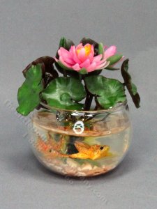 (image for) Miniature Water Lily Fish Bowl for Dollhouses
