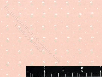 (image for) Pink with Tiny White Flowers Miniature Wallpaper for Dollhouses