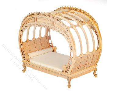 (image for) Miniature Unfinished Chinese Chippendale Double Bed