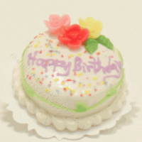 (image for) Miniature Birthday Cake with Flowers