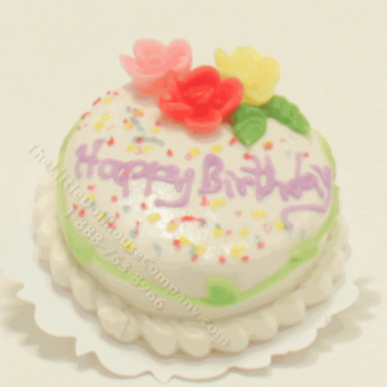 (image for) Miniature Birthday Cake with Flowers