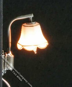 (image for) Miniature 12v Modern Pewter Tulip Shade Wall Lamp for Dollhouses