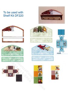 (image for) Miniature Boy's Shelf Decorator Kit for Dollhouses