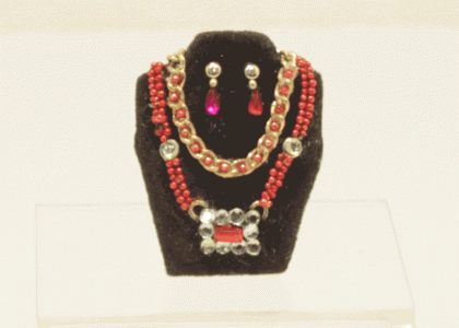 (image for) Miniature 4-Piece Ruby and Gold Jewelry Set by Judith Blondell