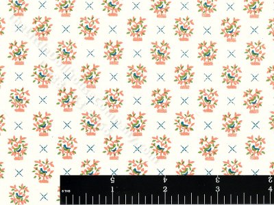 (image for) Essi Robin Pattern Miniature Wallpaper for Dollhouses - Pink