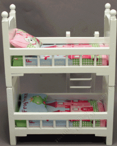 (image for) Miniature White Kid's Bunk Bed with Princess Bedding