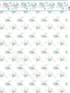 (image for) White Floral Wallpaper with Border