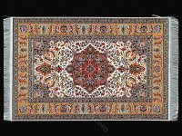 (image for) Dollhouse Scale Model Turkish Carpet - Red, Cream, and Taupe