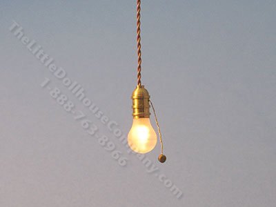 (image for) Miniature Bare Bulb with Pull Chain for Dollhouses