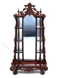 (image for) Miniature Mahogany Mirrored Etagere for Dollhouses
