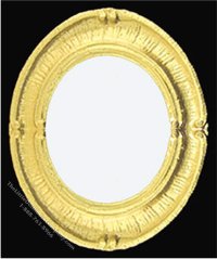 (image for) Miniature Gold Coloured Oval Framed Mirror