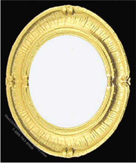 (image for) Miniature Gold Coloured Oval Framed Mirror