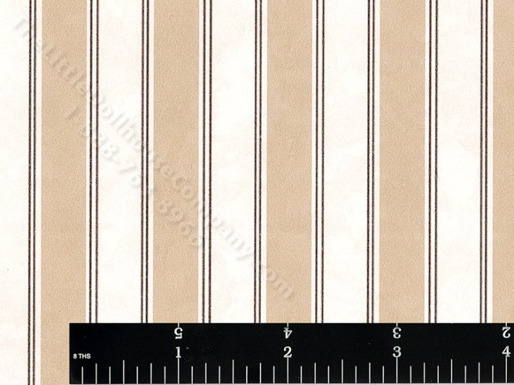 (image for) Tan Stripe Pattern Miniature Wallpaper for Dollhouses