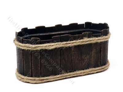 (image for) Vintage Miniature Wooden Barrel Tub for Dollhouses