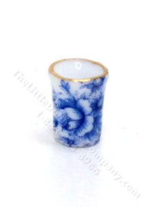 (image for) Miniature Blue Floral Cup for Dollhouses