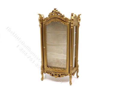 (image for) Miniature Gold Renaissance Display Cabinet for Dollhouses