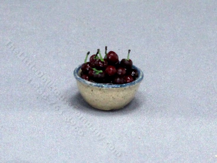 (image for) Miniature Stoneware Bowl of Cherries by Jane Graber