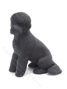 (image for) Miniature Sitting Black Poodle Handmade by Karl Blindheim