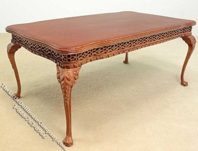 (image for) Miniature New Walnut Addison Dining Table for Dollhouses