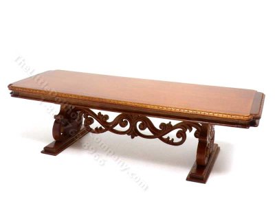 (image for) Miniature Replica Louis XIV Walnut Trestle Table for Dollhouses