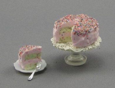 (image for) Dollhouse Scale Model Birthday Cake