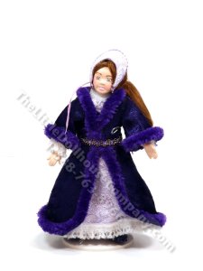 (image for) Miniature Handcrafted Renaissance Girl in Purple Velvet