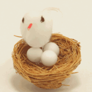 (image for) Miniature Bird Nest with Seagull and White Eggs
