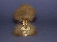 (image for) Miniature Set of Fur Hat and Stole on Stand