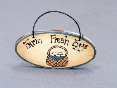 (image for) Miniature "Farm Fresh Eggs" Shop Sign for Dollhouses